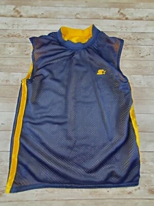 Vintage Boys Reversible Starter Mesh Sleeveless Tank Top Blue & Yellow Size 6/7 - Picture 1 of 9