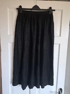 VINTAGE MONSOON Black Paisley 100% Silk Skirt Fits UK 10 (Old Size 14) - Picture 1 of 6