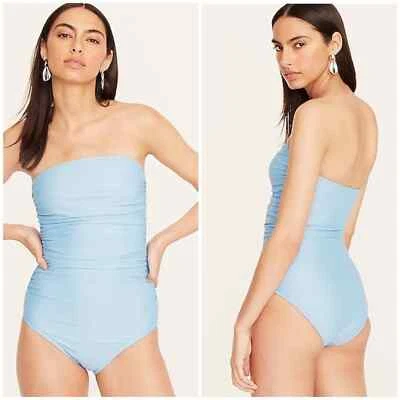J.Crew Ruched Bandeau One-Piece BC115 / Blue Mist Size 24 Plus - Image 1 of 4