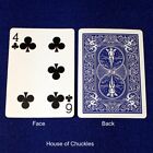 4 Of Clubs  6 Of Clubs Half Vertical   Blue Bicycle Printed Gaff Playing Card