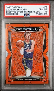 Lauri Markkanen OBSIDIAN Electric Etch Orange Flood 23/99 2023 #30 PSA 10 - Picture 1 of 2