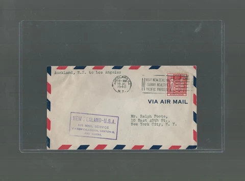 New Zealand First Flight Cover Auckland to Los Angeles USA 1940 Pan Am Cover