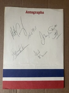 Version 1 1982 New England Patriots Football Clinics folder signed autographs - Picture 1 of 4