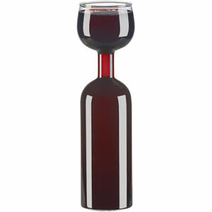 Rosenstein & Söhne Flasche: 2in1-Weinflasche und XXL-Glas aus Echtglas, 750 ml