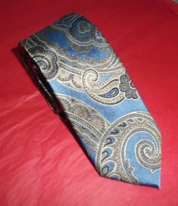 Nordstrom 100% Silk Neck Tie Paisley Blue EUC - Picture 1 of 9