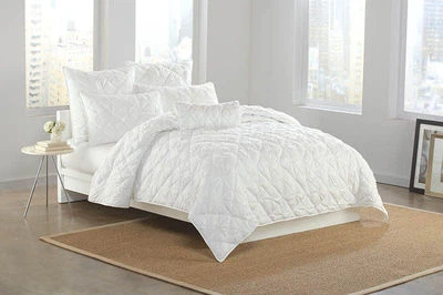 New DKNY DIAMOND TUCK White Standard/Queen Pillow Quilted Sham 20x30 NIP - Image 1 of 4