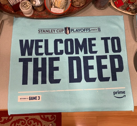 Seattle kraken dallas stars playoff towel round 2 Game 3 5/7 welcome to the deep Cover