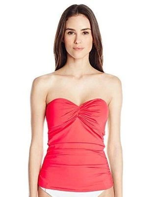 Traje de baño Tankini Bandeau Rosa Sandía Sólido Pequeño Calvin Klein TOP NUEVO CON ETIQUETAS S Foto 1 de 3