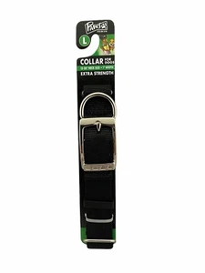 Black Dog Collar PAWS PREMIUM LARGE 15-26" Neck Size 1” Wide Heavy Duty 46 Lbs + - Picture 1 of 6
