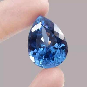 AAA Grade Natural Flawless Ceylon Blue Spinel Pear Cut Loose Gemstone 24x18 MM - Picture 1 of 8