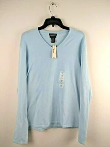 Suéter Pima Algodón J Ferrar Talla L Para Hombres Azul Manga Larga Cuello en V Nuevo con Etiquetas - Imagen 1 de 8