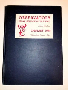 BRONX HIGH SCHOOL OF SCIENCE Observatory 1945 Collectible Yearbook BHSS HC Book - Bild 1 von 12