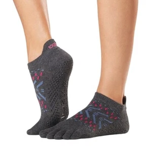 TOESOX Low Rise Full Toe Taglia M {8.5-10.5} Calze Festival Grip Pilate Yoga ~ Nuove con etichette - Foto 1 di 8