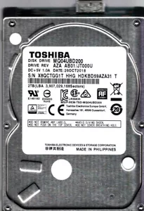 MQ04UBD200 HDKBD59AZA31 T REV: AZA AB01/JT000U 2TB OCT 2018 PHILIPPINES TOSHIBA - Picture 1 of 3