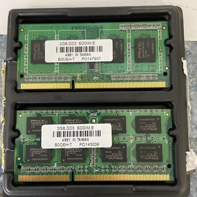 4GB- 2x2GB SO-DIMM 1066 MHz PC3-8500 DDR3 PNY Memory Pulled from Mac Mini 2010 - Image 1 of 4