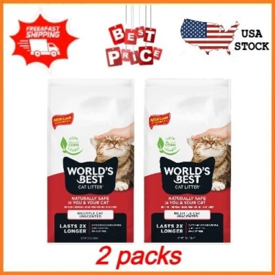 WORLD'S SOFTEST World's Best Cat Litter Multiple Cat Clumping Litter | Flushable | 99% Dust Free