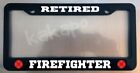 Retired Firefighter Glossy Black License Plate Frame