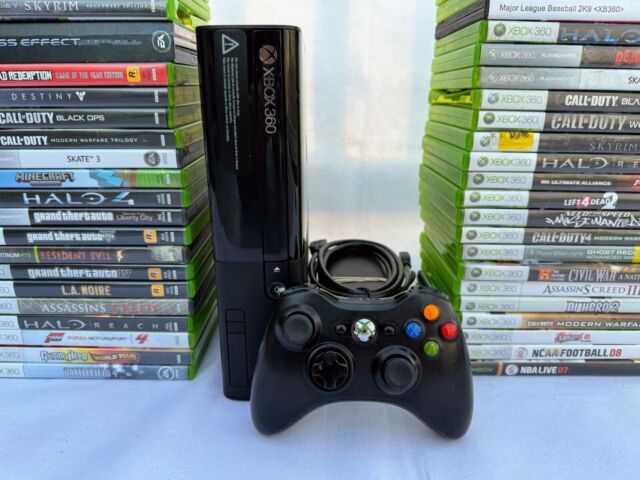 Microsoft XBox 360 E System BLACK Video Game Console 4GB Wireless Bundle  360E 