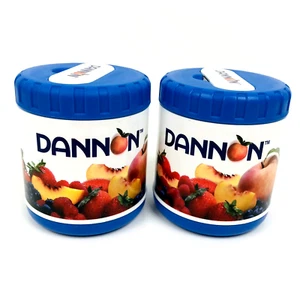 Dannon Yogurt Thermos Container with Folding Spoon Set of 2 Pecoware 12oz - Picture 1 of 9