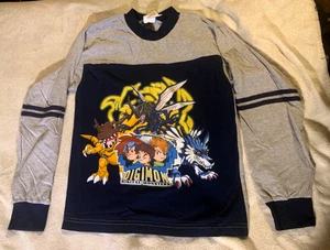Camisa De Colección Y2K Digimon Garurumon, Greymon, Tai, Matt & Izzy Manga Larga Juvenil M - Imagen 1 de 3