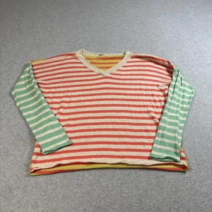 Sundance Sweater Womens Large Multicolor Stripe V Neck Lightweight Boho Coastal - Picture 1 of 6