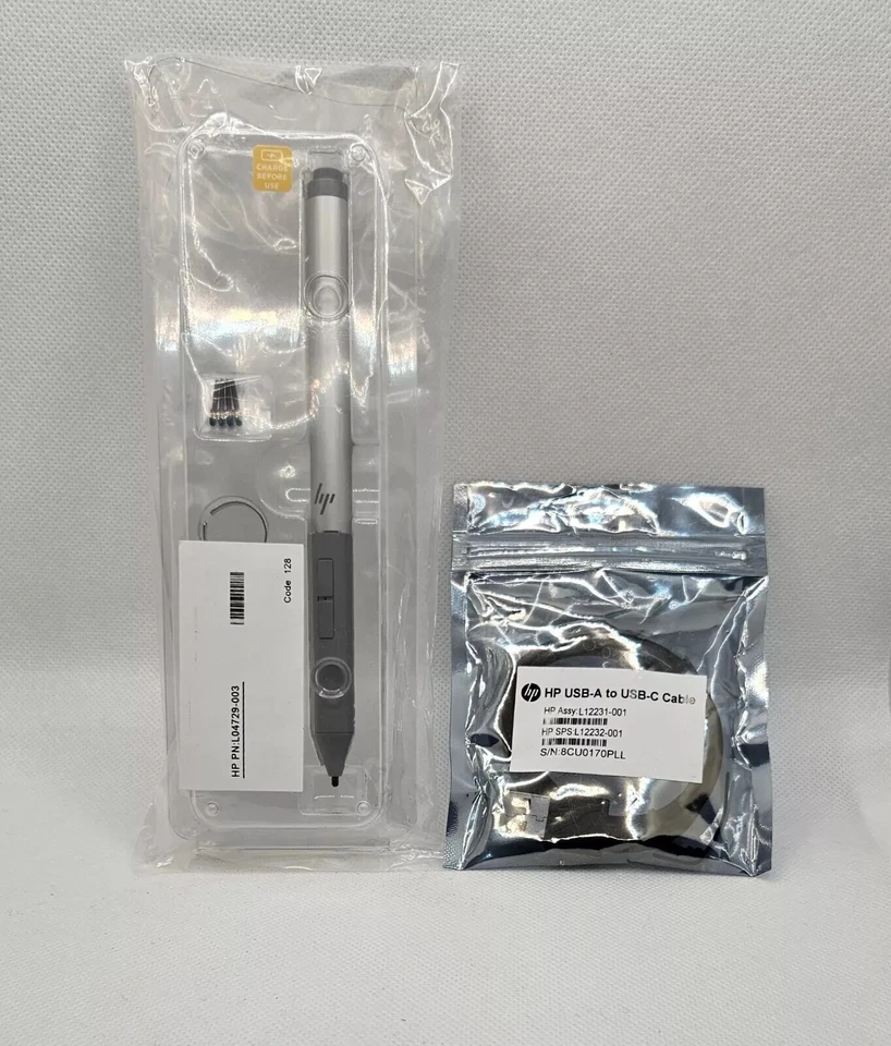 Genuine Rechargeable HP G3 Stylus Active Pen L04729-003 w/ USB A to USB C Cable - Image 1 of 1