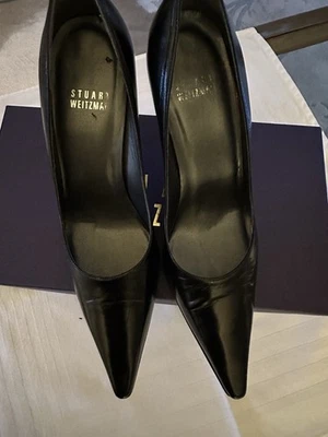 Stuart Weitzman “Lady” Black Kid Leather Pumps, Size 6.5M - Image 1 of 4