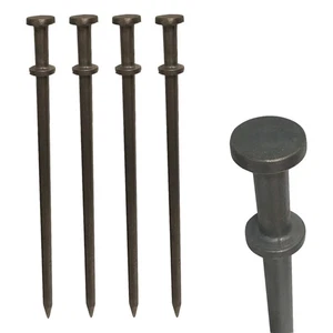 Paquete de 4 anclajes de estaca de acero de doble cabeza 3/4x24 de alta resistencia para tiendas inflables - Imagen 1 de 7