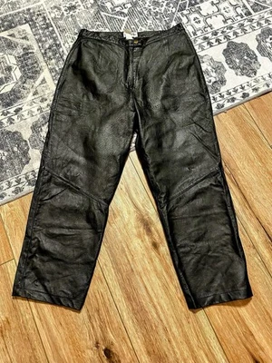 Vintage 1990s Women’s Bagatelle Genuine Leather Biker Punk Goth Pants Size 4W - Image 1 of 4