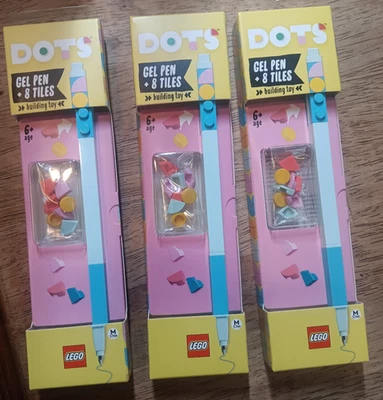 NUEVO Lego Lote 3 Plumas de Gel Azul 8 Azulejos Puntos 52817 2020 IQ Santoki Foto 1 de 4