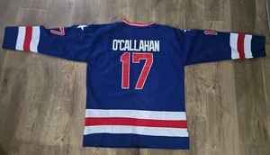 Jersey Jack O'Callahan 1980 Miracle On Ice EE. UU. Hockey Cosido Azul PERSONALIZADO Talla XXL - Imagen 1 de 6