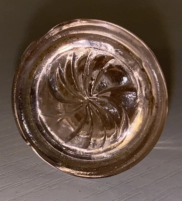 Gaveta de vidro rosa depressão vintage redonda flor Starburst - Imagem 1 de 4