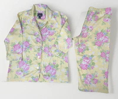 Juego de pijama American Living para mujer L amarillo floral casa de campo Shabby Chic Y2K Foto 1 de 4