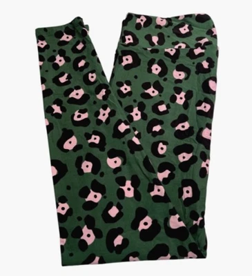 Leggings LuLaRoe TC alta curvilínea VERDE animal colorido LEOPARDO chita selvagem casual - Imagem 1 de 4