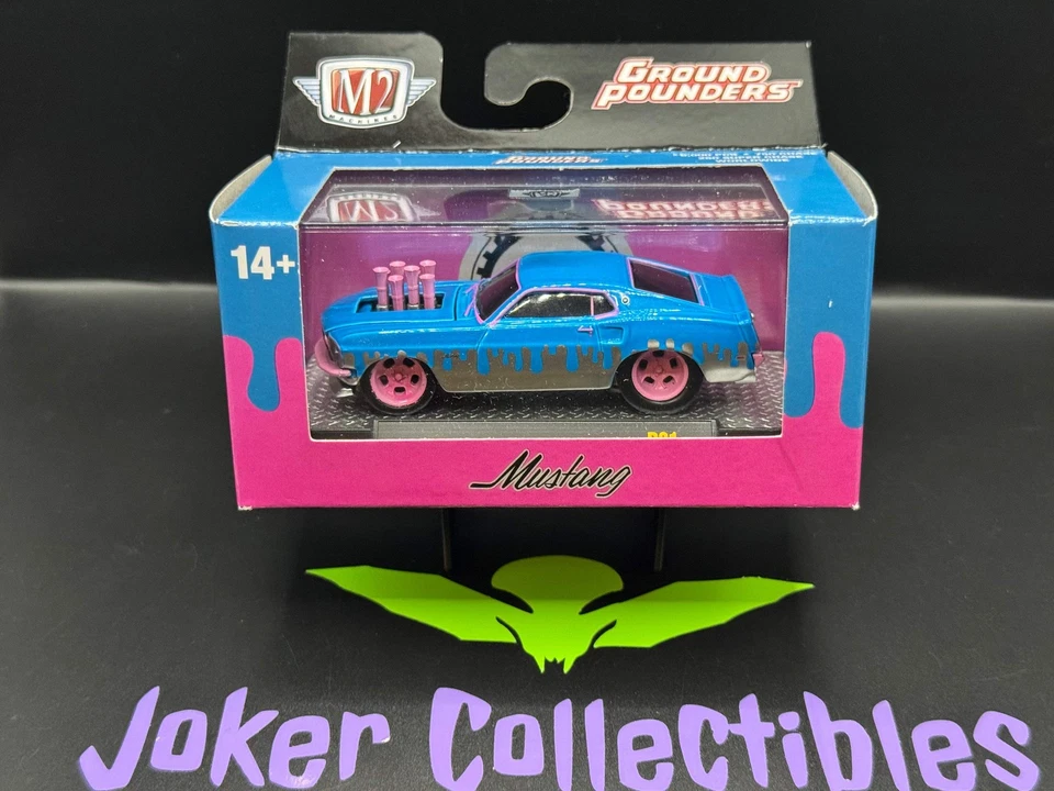 M2 Machines Ground Pounders Super Chase Blue Pink 1969 Ford Mustang GT R31 25-01 - Image 1 of 1