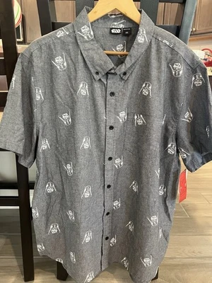 NUEVA Camisa Star Wars Darth Vader Abotonada Para Hombre Talla XXL Algodón Manga Corta Foto 1 de 4