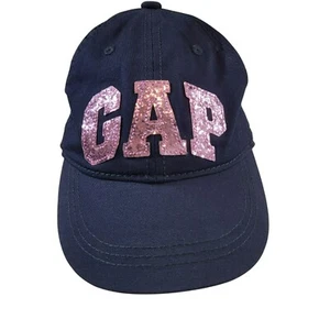 Gap Kids Ball Cap, Girls S, Blue with Pink Sequins "GAP", Elastic Back, EUC - Picture 1 of 9