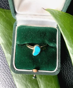 hübscher Goldring 333er Gold/8kt Schmuck mit Türkis edel vintage - Bild 1 von 6