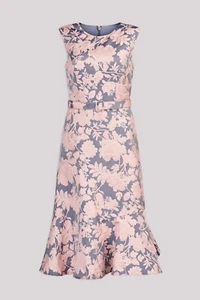 NEW/Missing belt Kay Unger Verity Midi Length Dress soft blush Size 14 #MD461 - Picture 1 of 10