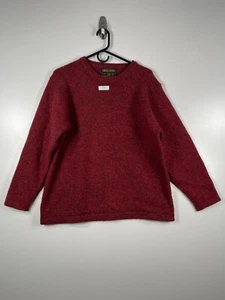 Vtg Woolrich Mens Pullover Long Sleeve Wool Grandpa Sweater Red Size Medium - Picture 1 of 10