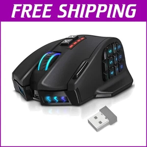 Customizable RGB Gaming Mouse - 16,000 DPI Optical Sensor, Rechargeable Battery - Picture 1 of 8