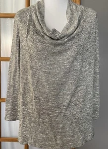 Soft Joie Cowl Neck Pullover Sweater Womens M Viscose Blend Gray Modern Casual - Picture 1 of 12