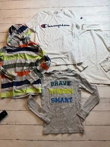 Mixed Brand Boys Multicolor Hooded Turtleneck Crew Neck Casual T-Shirt Lot Of 4. - Picture 1 of 6