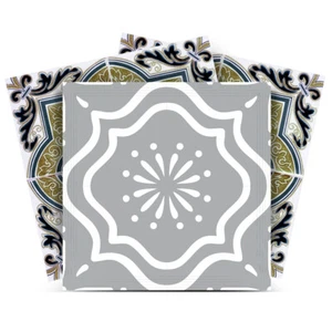 8" X 8" Vintage Sage Medallion Peel And Stick Removable Tiles - Picture 1 of 7