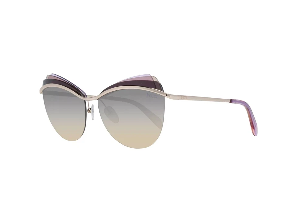 Gafas de sol Emilio Pucci EP 112 28B púrpura sin montura ojo de gato marco de metal 59-14-140 Foto 1 de 3