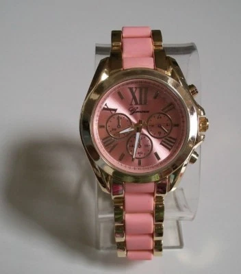 Women's Gold & Coral Finish Bracelet  Fashion Boyfriend Dressy Casual Watch - Image 1 of 4