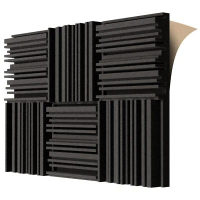 6 Pcs Acoustic Diffuser 12 X 12 X 2 Inch Sound Proof Wall Panels - Image 1 of 4