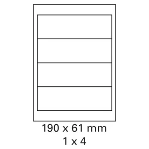 Ordner Etiketten 1000 Bogen weiß breit kurz 190 x 61 mm je 4 Aufkleber pro Blatt - Bild 1 von 1