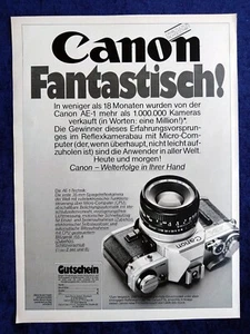 Canon AE-1, Reflexkamera, die originale Werbung aus 1978 - Bild 1 von 1