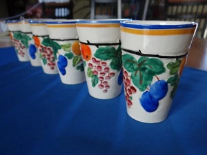 6- Vasos de frutas pintados a mano de cerámica vintage Checoslovaquia Ditmar Urbach - Imagen 1 de 20